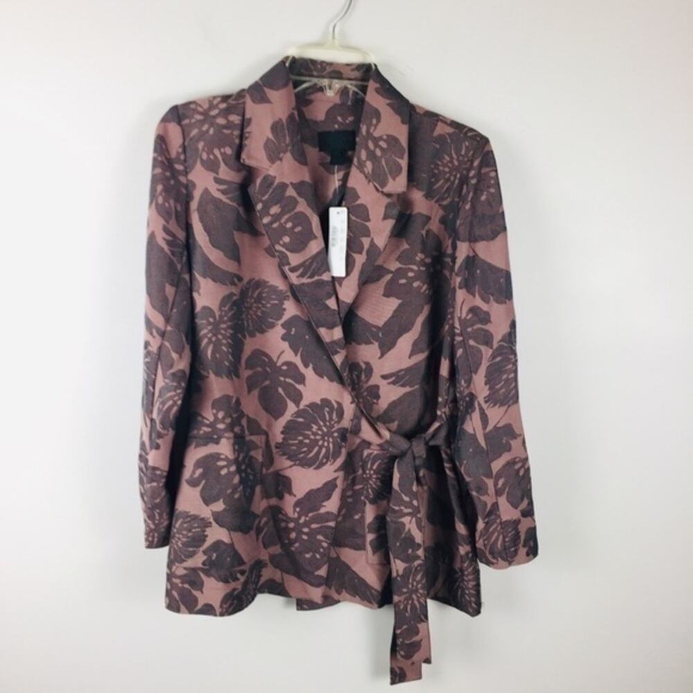 NWT J. Crew Collection Purple Leaf Print‎ Blazer Sz XS